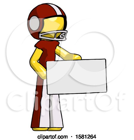 Yellow Football Player Man Presenting Large Envelope by Leo Blanchette