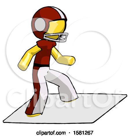 Yellow Football Player Man on Postage Envelope Surfing by Leo Blanchette