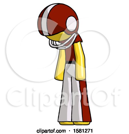 Yellow Football Player Man Depressed with Head down Turned Left by Leo Blanchette