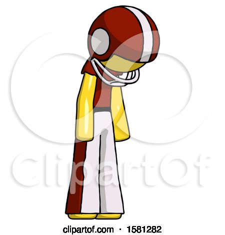 Yellow Football Player Man Depressed with Head down Turned Right by Leo Blanchette