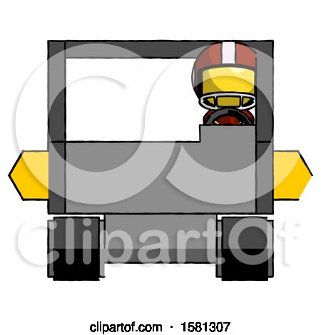 Yellow Football Player Man Driving Amphibious Tracked Vehicle Front View by Leo Blanchette