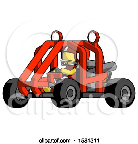 Yellow Football Player Man Riding Sports Buggy Side Angle View by Leo Blanchette
