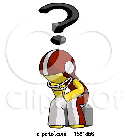 Yellow Football Player Man Thinker Question Mark Concept by Leo Blanchette