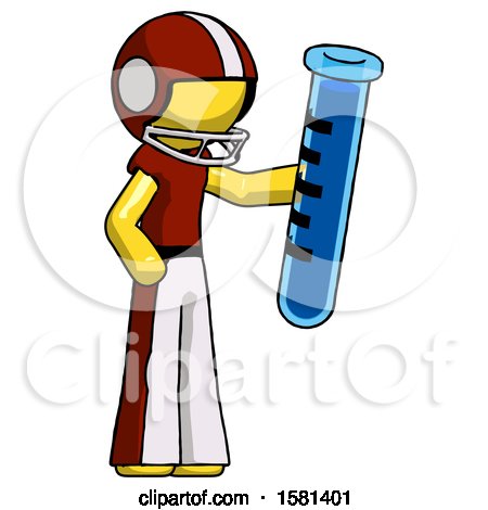 Yellow Football Player Man Holding Large Test Tube by Leo Blanchette