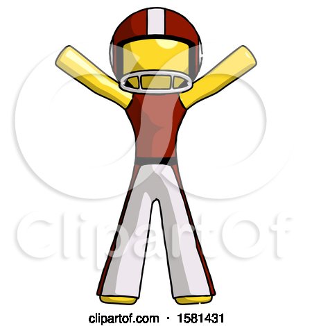Yellow Football Player Man Surprise Pose, Arms and Legs out by Leo Blanchette