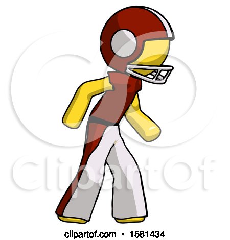 Yellow Football Player Man Suspense Action Pose Facing Right by Leo Blanchette