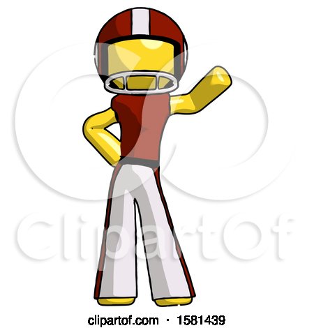 Yellow Football Player Man Waving Left Arm with Hand on Hip by Leo Blanchette