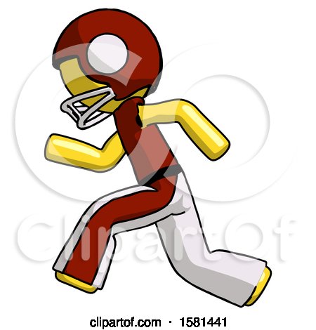 Yellow Football Player Man Running Fast Left by Leo Blanchette