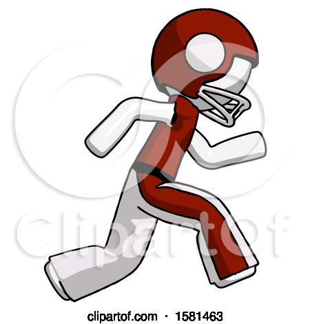 White Football Player Man Running Fast Right by Leo Blanchette