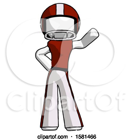 White Football Player Man Waving Left Arm with Hand on Hip by Leo Blanchette