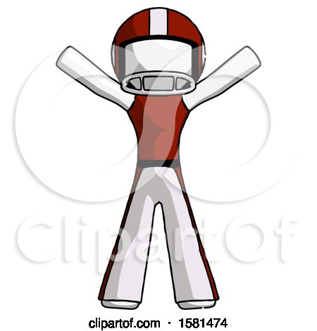 White Football Player Man Surprise Pose, Arms and Legs out by Leo Blanchette