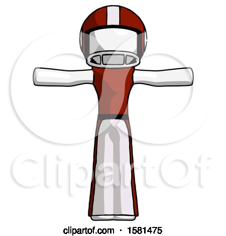White Football Player Man T-Pose Arms up Standing by Leo Blanchette