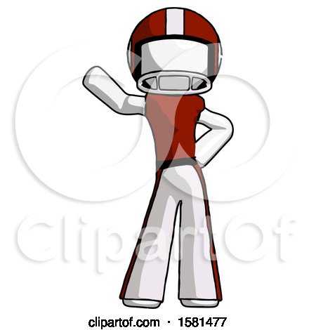 White Football Player Man Waving Right Arm with Hand on Hip by Leo Blanchette