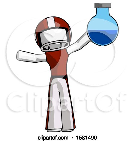 White Football Player Man Holding Large Round Flask or Beaker by Leo Blanchette