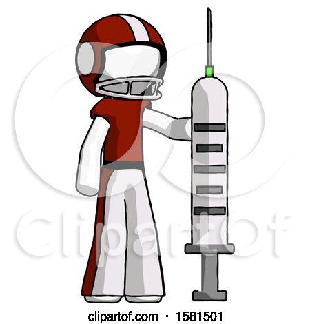 White Football Player Man Holding Large Syringe by Leo Blanchette