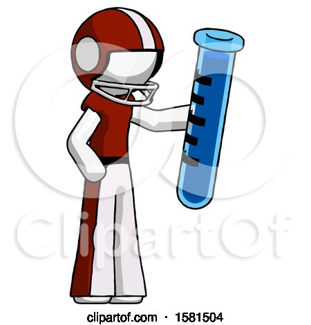 White Football Player Man Holding Large Test Tube by Leo Blanchette