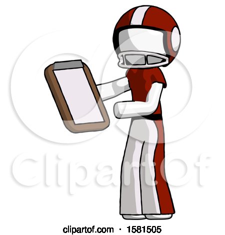 White Football Player Man Reviewing Stuff on Clipboard by Leo Blanchette