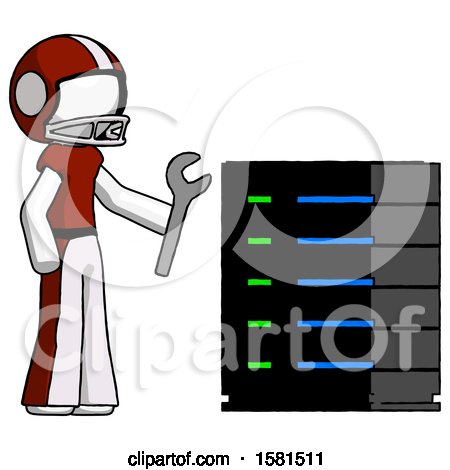 White Football Player Man Server Administrator Doing Repairs by Leo Blanchette
