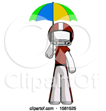 White Football Player Man Holding Umbrella Rainbow Colored by Leo Blanchette