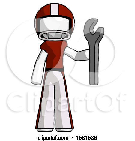 White Football Player Man Holding Wrench Ready to Repair or Work by Leo Blanchette