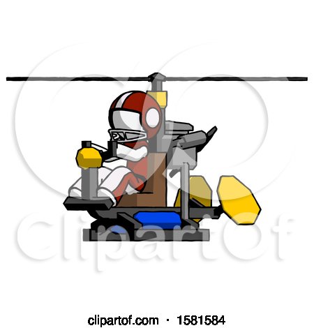White Football Player Man Flying in Gyrocopter Front Side Angle View by Leo Blanchette