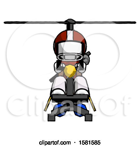 White Football Player Man Flying in Gyrocopter Front View by Leo Blanchette