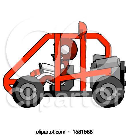 White Football Player Man Riding Sports Buggy Side View by Leo Blanchette