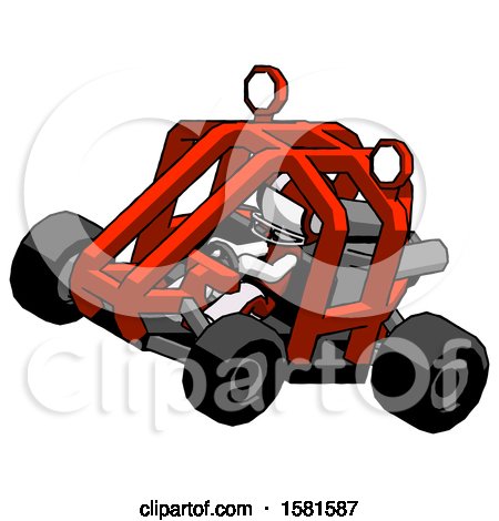 White Football Player Man Riding Sports Buggy Side Top Angle View by Leo Blanchette