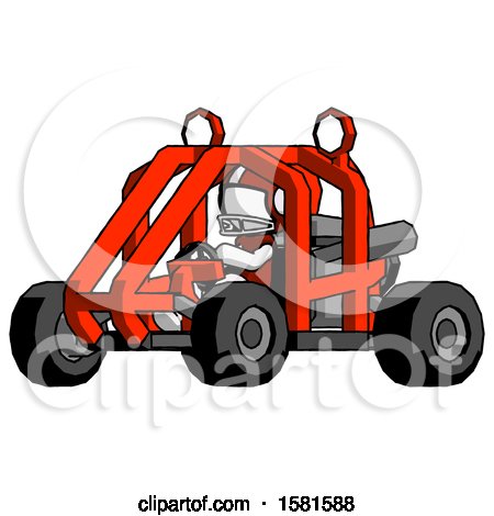 White Football Player Man Riding Sports Buggy Side Angle View by Leo Blanchette