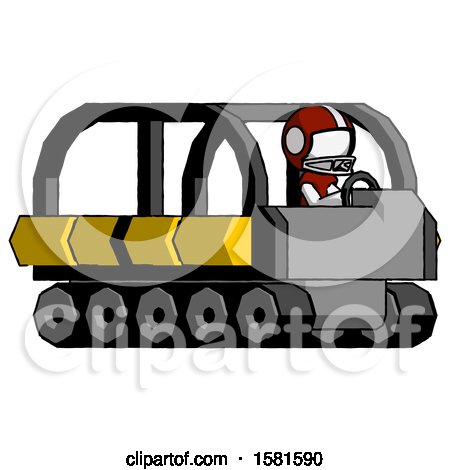 White Football Player Man Driving Amphibious Tracked Vehicle Side Angle View by Leo Blanchette