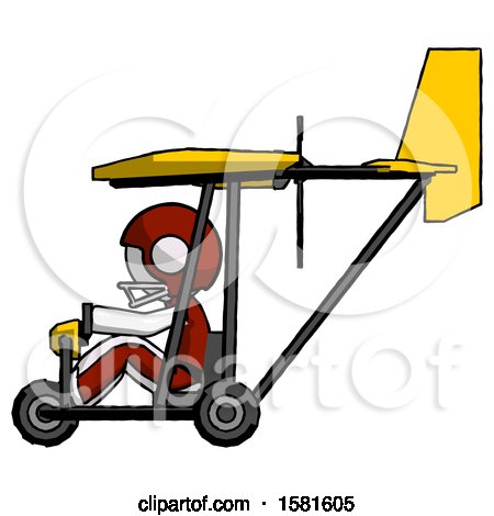 White Football Player Man in Ultralight Aircraft Side View by Leo Blanchette