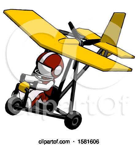 White Football Player Man in Ultralight Aircraft Top Side View by Leo Blanchette