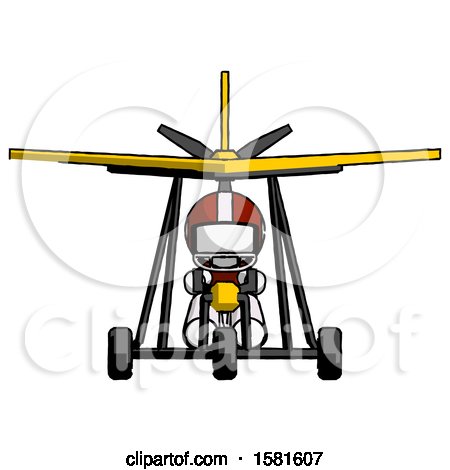 White Football Player Man in Ultralight Aircraft Front View by Leo Blanchette