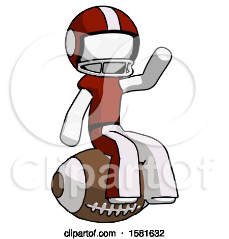 White Football Player Man Sitting on Giant Football by Leo Blanchette
