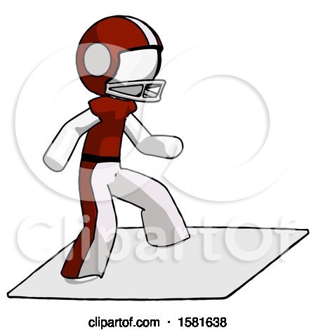 White Football Player Man on Postage Envelope Surfing by Leo Blanchette