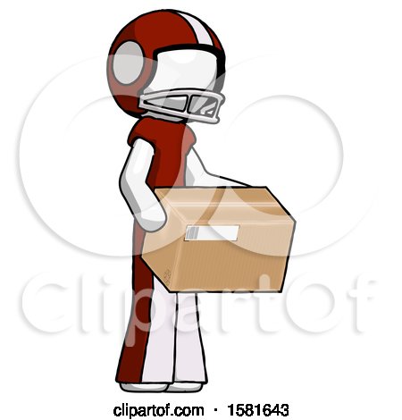 White Football Player Man Holding Package to Send or Recieve in Mail by Leo Blanchette