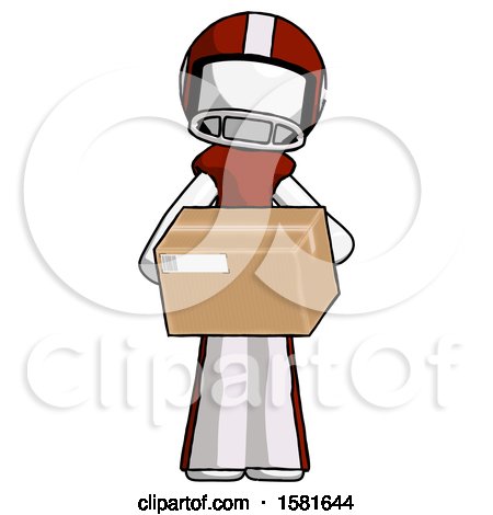 White Football Player Man Holding Box Sent or Arriving in Mail by Leo Blanchette