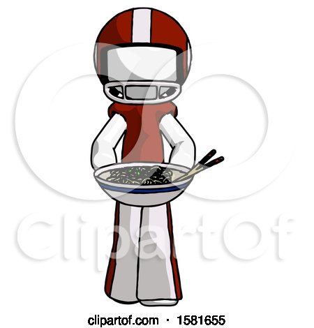 White Football Player Man Serving or Presenting Noodles by Leo Blanchette