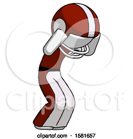 White Football Player Man with Headache or Covering Ears Turned to His Right by Leo Blanchette
