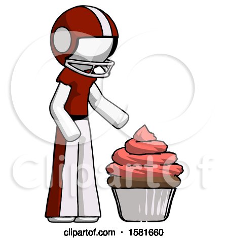 White Football Player Man with Giant Cupcake Dessert by Leo Blanchette