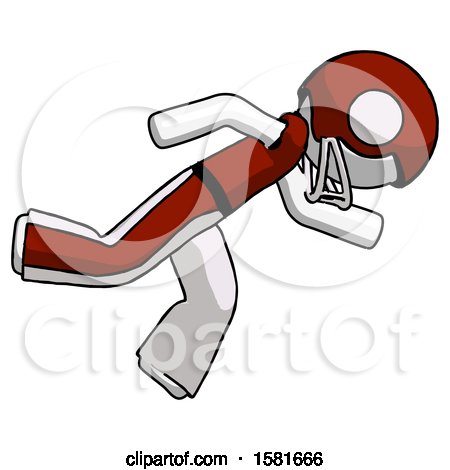 White Football Player Man Running While Falling down by Leo Blanchette