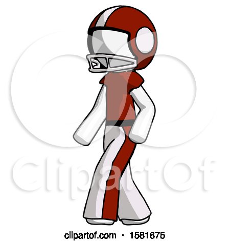 White Football Player Man Man Walking Turned Left Front View by Leo Blanchette