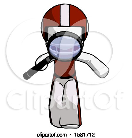 White Football Player Man Looking down Through Magnifying Glass by Leo Blanchette