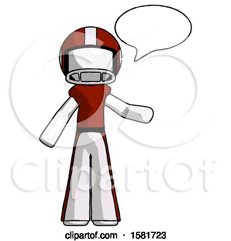 White Football Player Man with Word Bubble Talking Chat Icon by Leo Blanchette