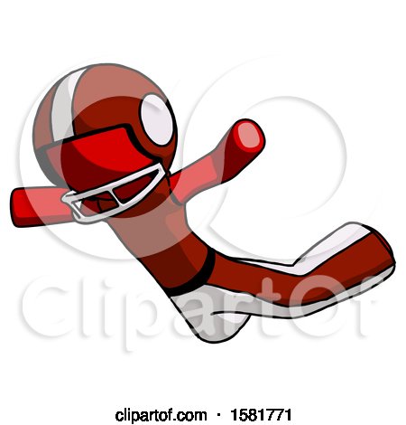 Red Football Player Man Skydiving or Falling to Death by Leo Blanchette