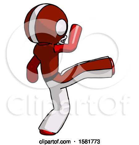 Red Football Player Man Kick Pose by Leo Blanchette