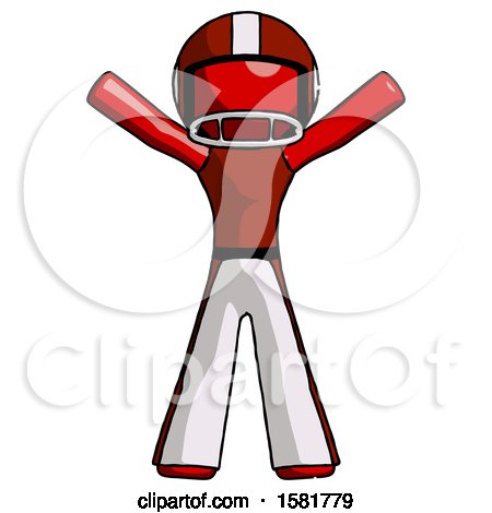 Red Football Player Man Surprise Pose, Arms and Legs out by Leo Blanchette
