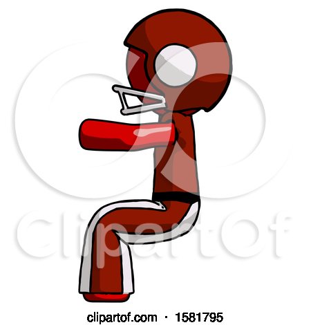 Red Football Player Man Sitting or Driving Position by Leo Blanchette
