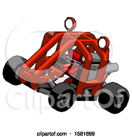 Red Football Player Man Riding Sports Buggy Side Top Angle View by Leo Blanchette