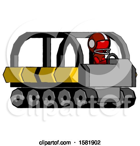 Red Football Player Man Driving Amphibious Tracked Vehicle Side Angle View by Leo Blanchette